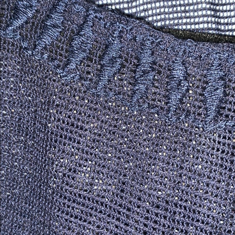 Cotton Shirt with Mesh Inset & Lace 3/4 Sleeves